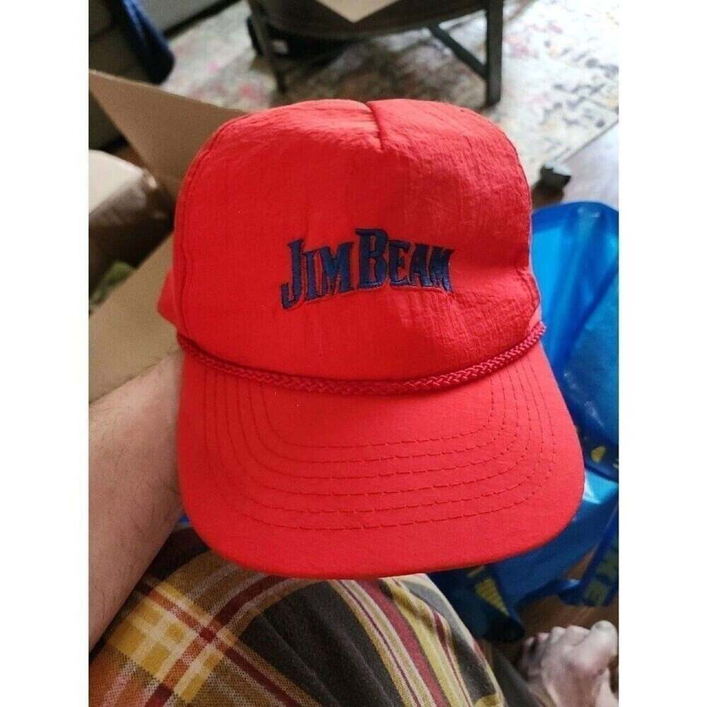 JIM BEAM Vintage Lightweight Red Adjustable Cap Trucker Nice